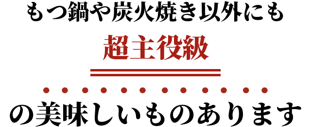 もつ鍋や炭火焼き以外にも超主役級の美味しいものあります